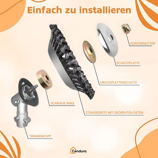Unkrauttrimmer für Garten | Unkraut Trimmer mit Stahlbürste | GartenFix