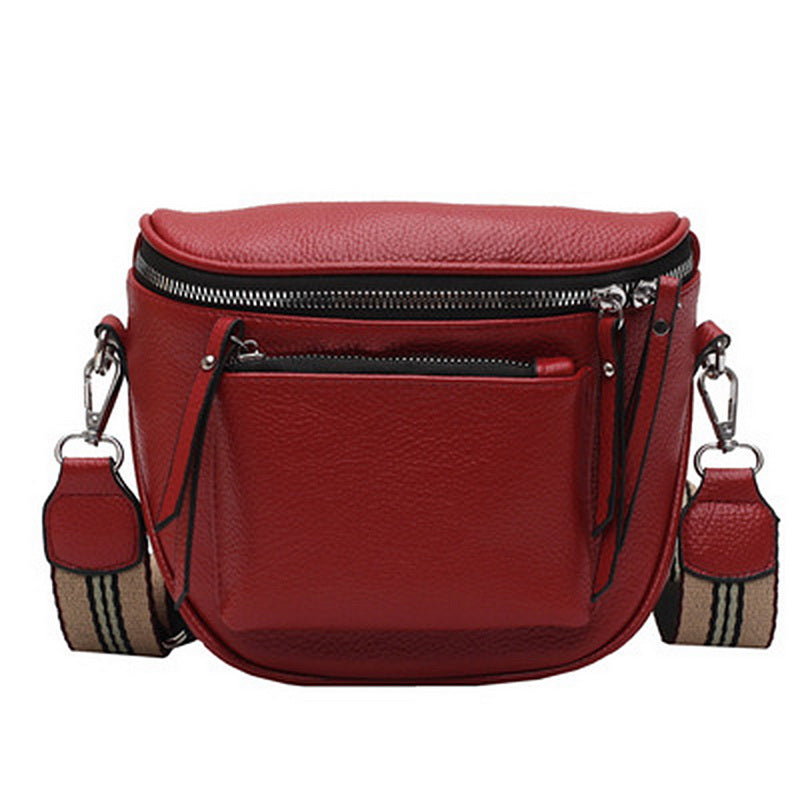 Damen Crossbody-Tasche aus Kunstleder | Kompakte Schultertasche mit Fächern für unterwegs