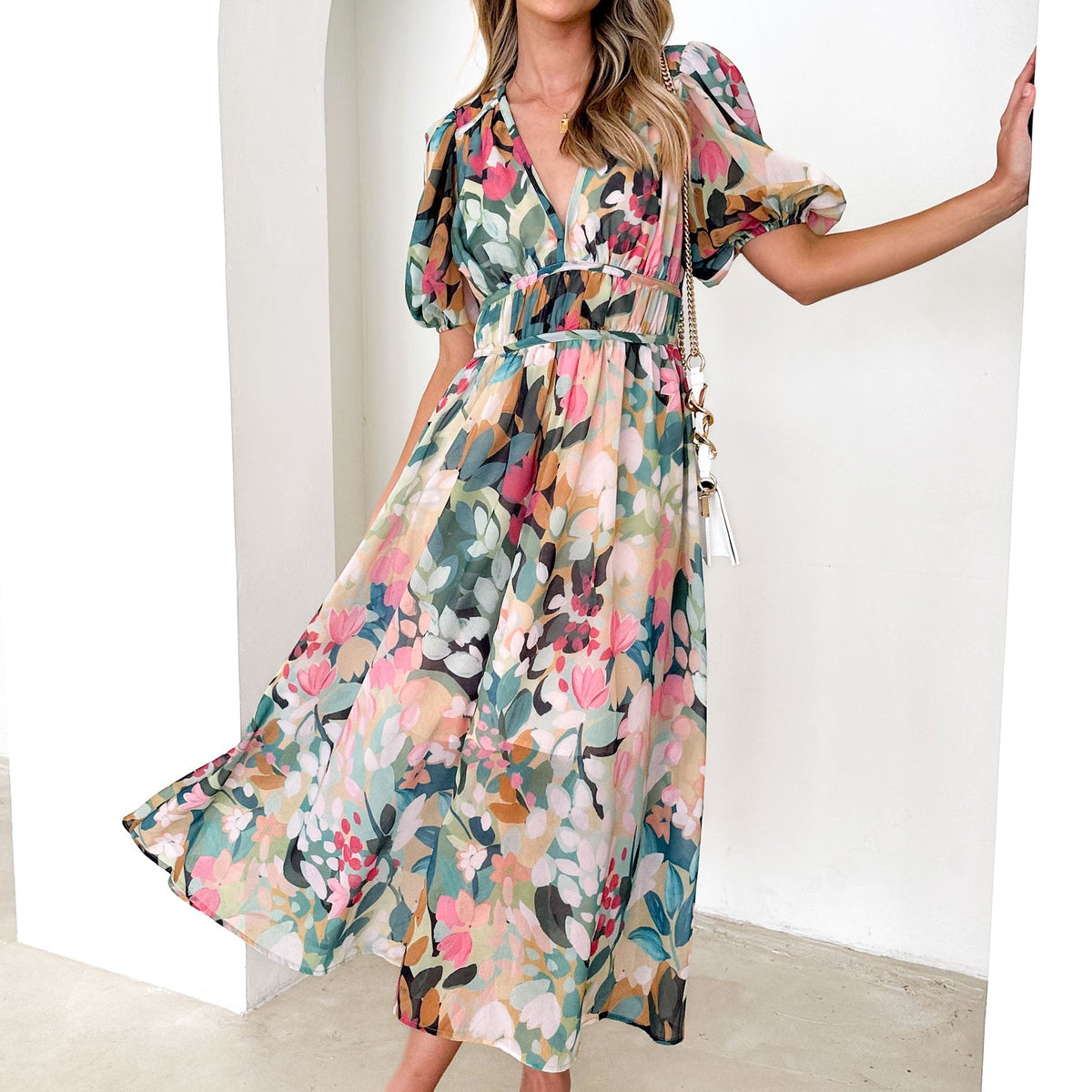 Damen Midikleid elegant & zeitlos | Stilvolles Sommer- & Alltagskleid | Modernes Freizeitkleid
