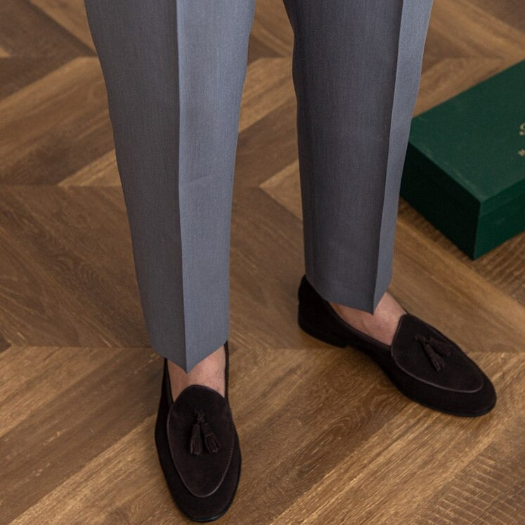 Herren Gurkha Hose mit hohem Bund | Gerade geschnittene Businesshose | Elegante Freizeithose im Vintage-Stil