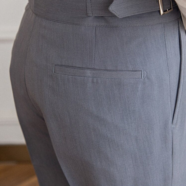 Herren Gurkha Hose mit hohem Bund | Gerade geschnittene Businesshose | Elegante Freizeithose im Vintage-Stil