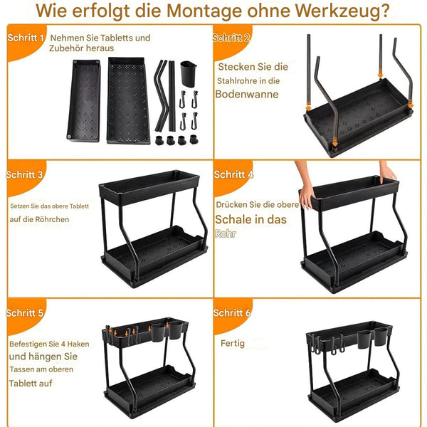 Organizer mit Schublade | Küche & Spülbecken Organizer | OrdnungsMeister