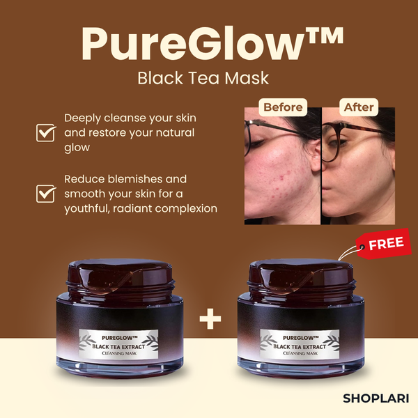 1+1 Gratis PureGlow™ Schwarzer Tee Maske