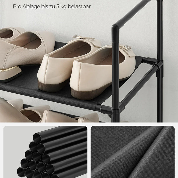 Schuhschrank aus Metall | Schmales Schuhregal | Platzsparende Schuhaufbewahrung | StahlLine