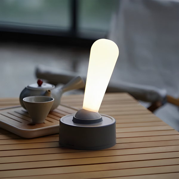 Nachttischlampe & Akku Tischleuchte | LED Dimmbare Stehlampe im modernen Joystick-Design | GlowDo