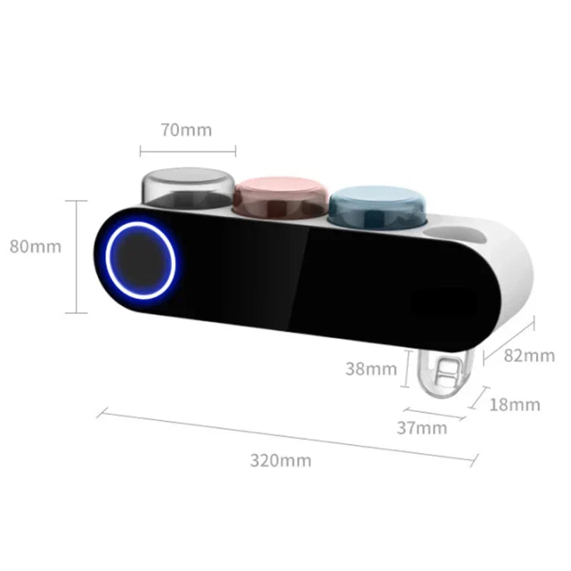 CleanVibe™ | Intelligenter UV-Sterilisator und Zahnpasta-Spender für die praktische Wandmontage