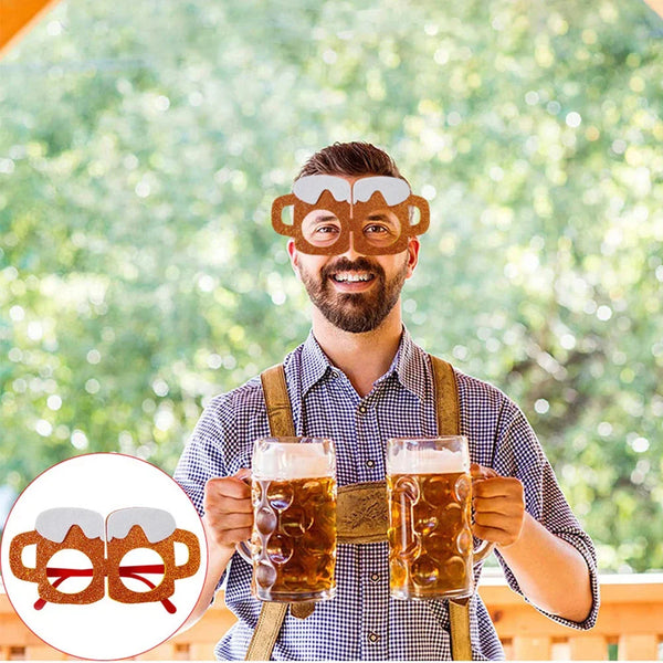 Oktoberfest Brille | Lustige Bierkrug Partybrillen für Wiesn & Fasching