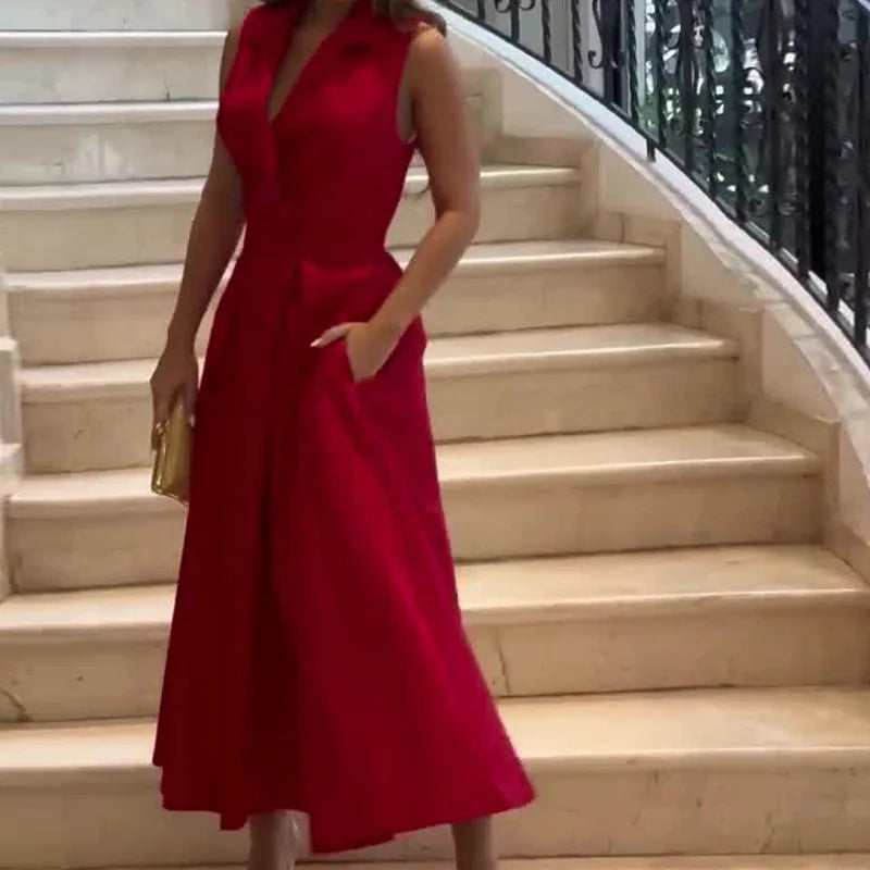 Damen Sommerkleid | Leichtes Maxikleid | Elegantes Design | Luftiger Stoff für Alltag & Urlaub