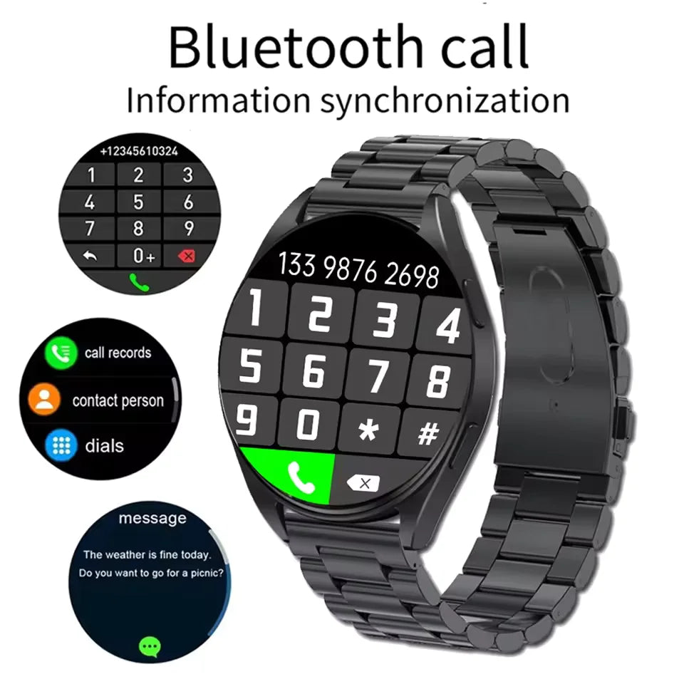 Smartwatch mit Bluetooth-Anrufen & Gesundheitsmonitor | Fitnessuhr für Android & iOS | Wasserdicht mit Touchdisplay