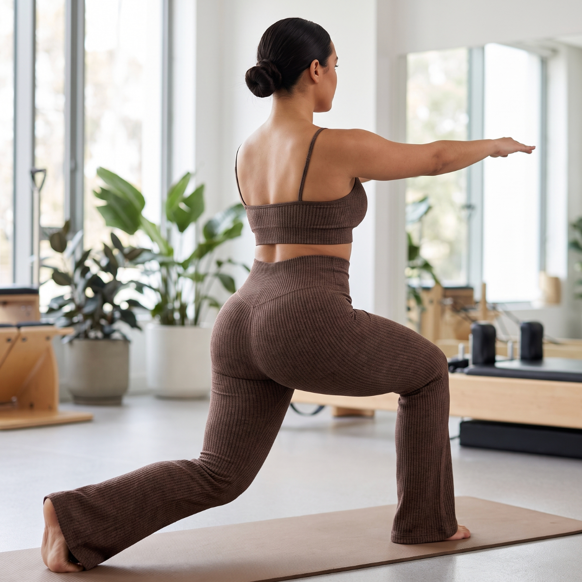 PoPerfekt™ Gerippte Leggings mit hohem Bund
