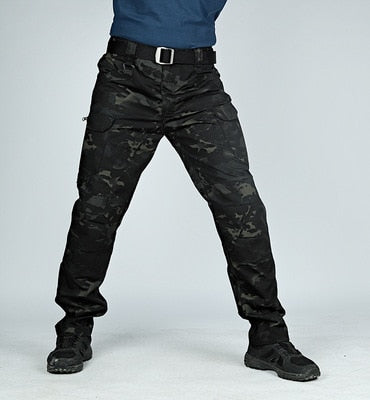 Herren Taktische Hose mit Funktionstaschen | Robustes Stretch-Mischgewebe, verstellbarer Bund & Regular Fit | Outdoor, Arbeit und Freizeit