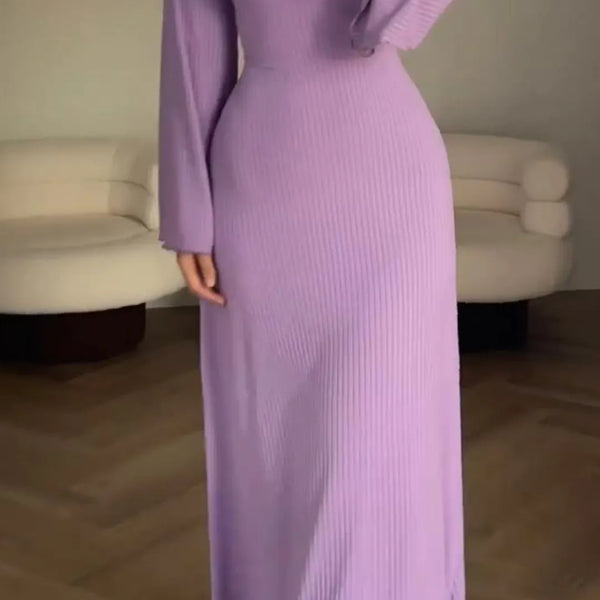 Elegantes Bodycon Maxikleid mit Schnür-Taille | flatternde Ärmel & ausgestellter Rock | figurbetont & bequem | S–XL