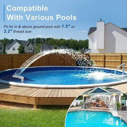 Solar-Poolfontäne mit LED & Doppelsprühbogen – Für nächtlichen Poolzauber
