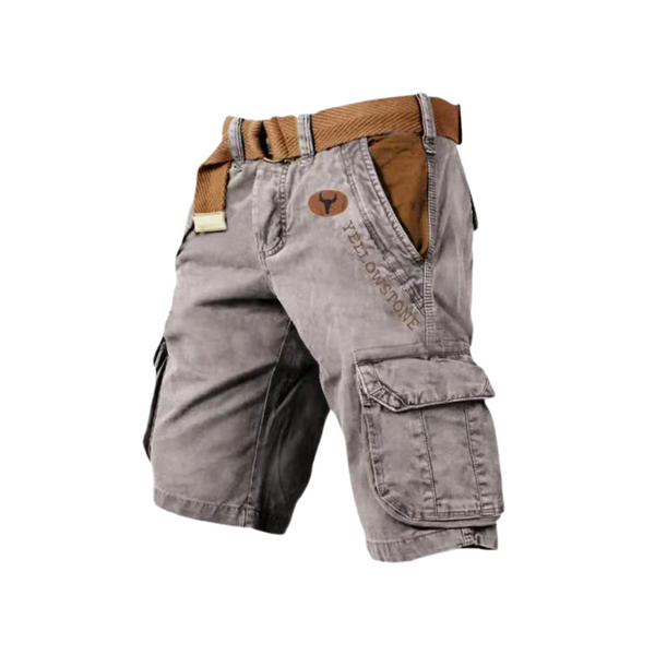 Herren Cargo-Shorts aus Twill & Ripstop Baumwolle | 6 Taschen für Outdoor & Alltag | robuste, lockere Passform | Wandern & Freizeit