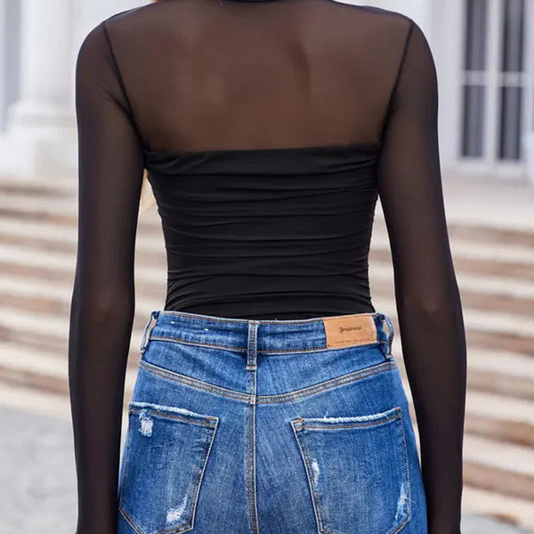 LayerMesh™ Nahtloser Mesh-Bodysuit mit Stehkragen