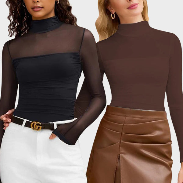 LayerMesh™ Nahtloser Mesh-Bodysuit mit Stehkragen