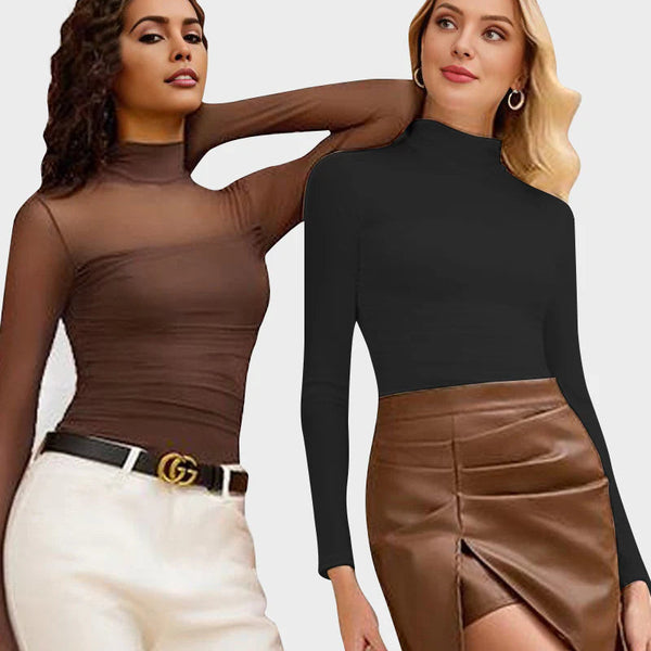 LayerMesh™ Nahtloser Mesh-Bodysuit mit Stehkragen