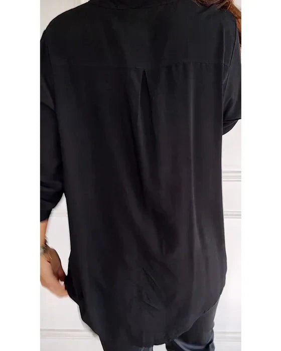Damen Top mit Knöpfen & Pailletten | Weiche, atmungsaktive Stofftextur | Lässig-chic, schmeichelnde Passform
