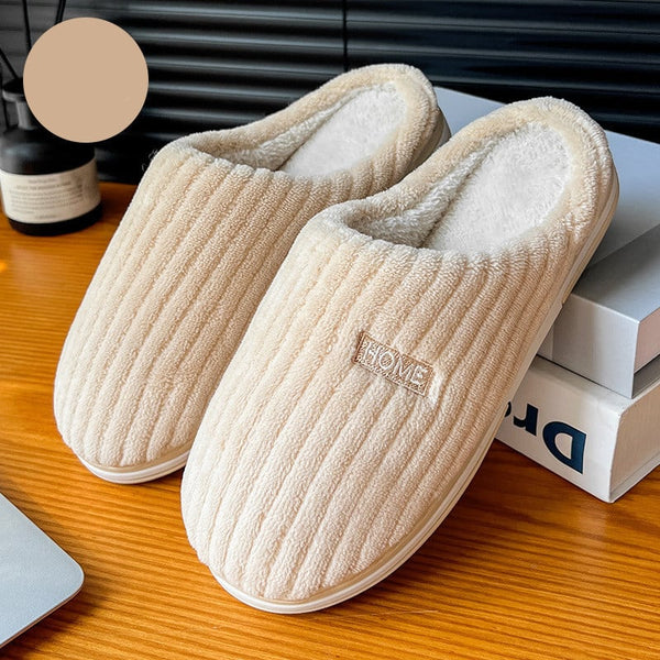 Warme Hausschuhe mit Plüschfutter | Rutschfeste Winter-Slipper | Bequeme Pantoffeln für Zuhause