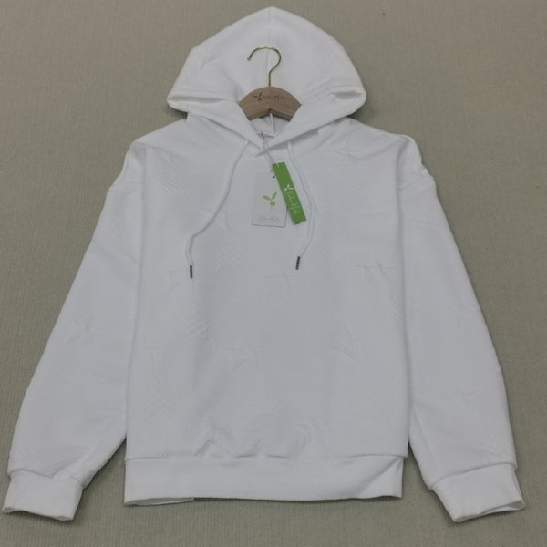 Koshy™ Einfarbiges weißes Sweatshirt mit langen Ärmeln
