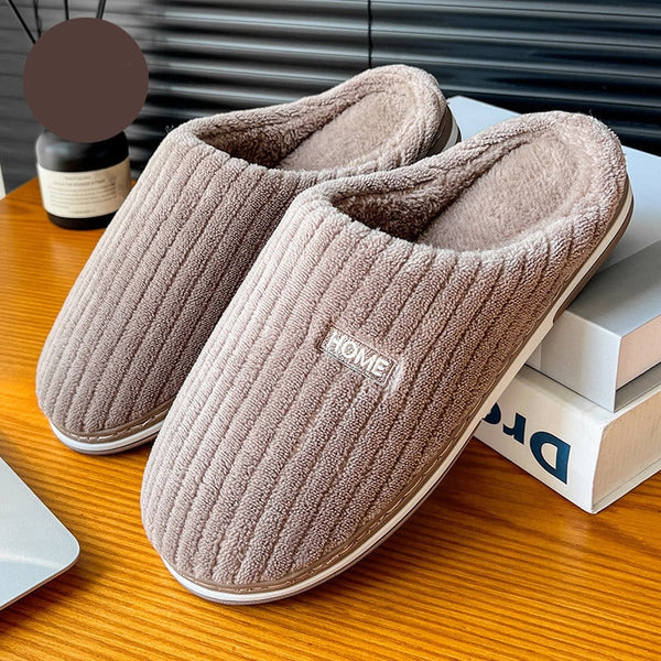 Warme Hausschuhe mit Plüschfutter | Rutschfeste Winter-Slipper | Bequeme Pantoffeln für Zuhause