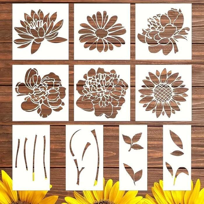 BloomCraft™ - Blühende Blumen Schablonen-Set [Letzter Tag Rabatt]