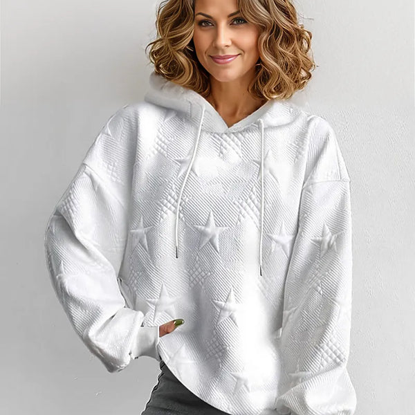 Koshy™ Einfarbiges weißes Sweatshirt mit langen Ärmeln
