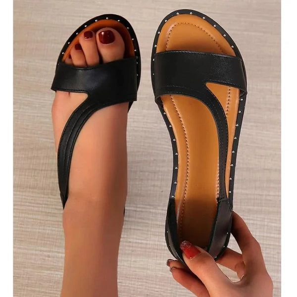 Damen Römersandalen offen & Slip-On | leichte Sommer Flats | atmungsaktiv & bequem | Strand & Freizeit | EU 36–43
