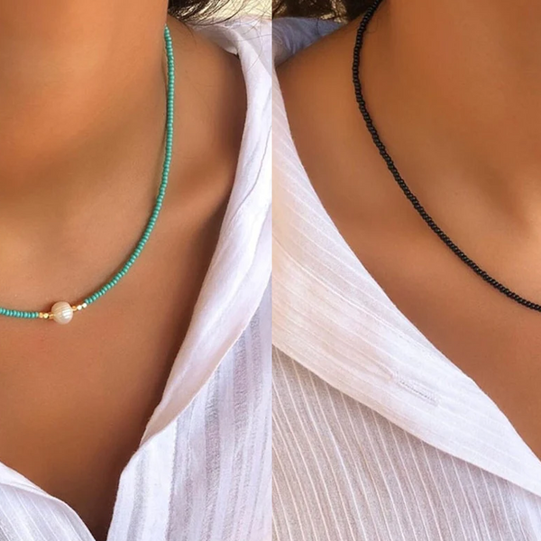Perlen Halskette Damen handgefertigt | Süßwasserperlen Schmuck elegant | Zeitlose Damen Kette verstellbar