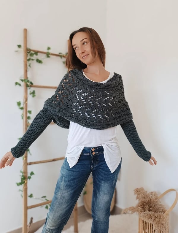 Reinhilde™ Schal – Doppelten Ärmeln Schal