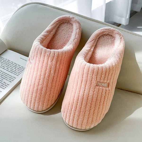 Warme Hausschuhe mit Plüschfutter | Rutschfeste Winter-Slipper | Bequeme Pantoffeln für Zuhause