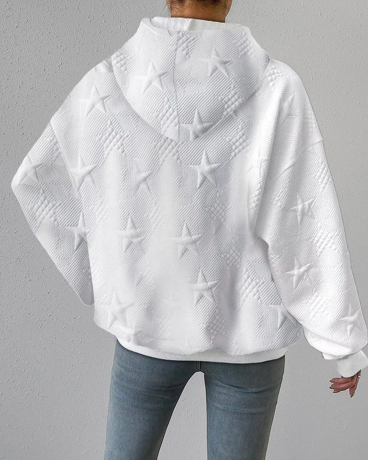 Koshy™ Einfarbiges weißes Sweatshirt mit langen Ärmeln