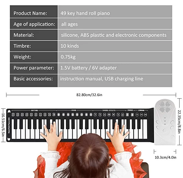 Rollano™ - Handrollbares tragbares Klavier