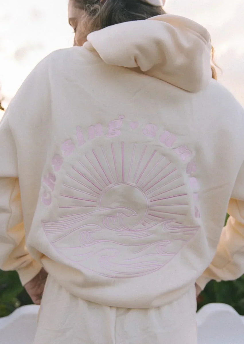 Damen Kapuzenpullover Sommer leicht & weich | Wellen Print Hoodie atmungsaktiv | Freizeit & Strand Sweatshirt für laue Abende