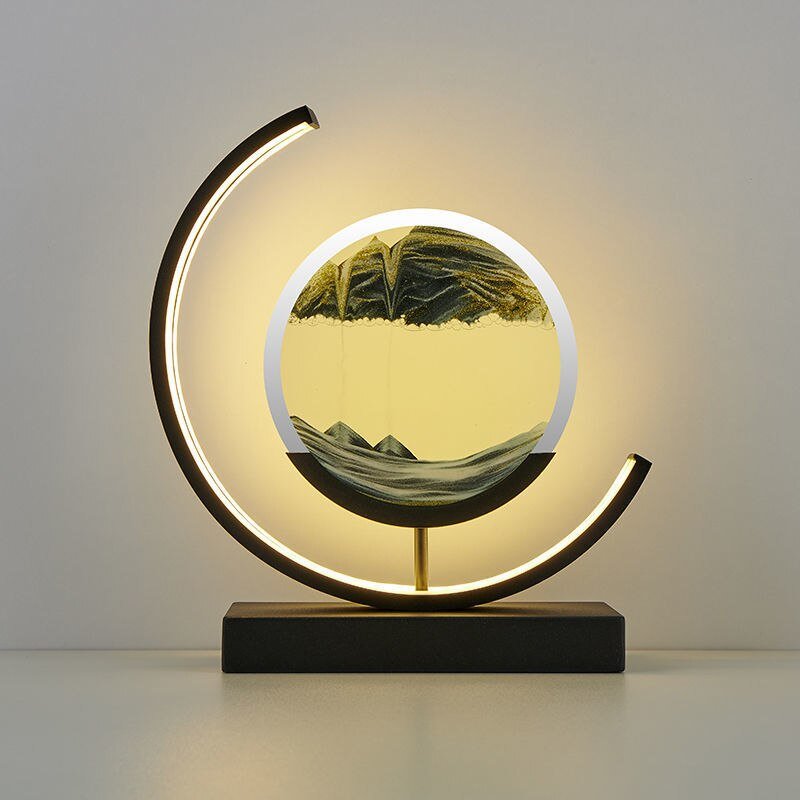 Deko LED Tischlampe | Moderne Designer Lampe | Sandbild zum Drehen | SandScape