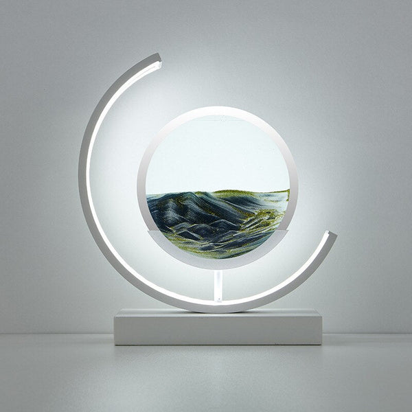Deko LED Tischlampe | Moderne Designer Lampe | Sandbild zum Drehen | SandScape
