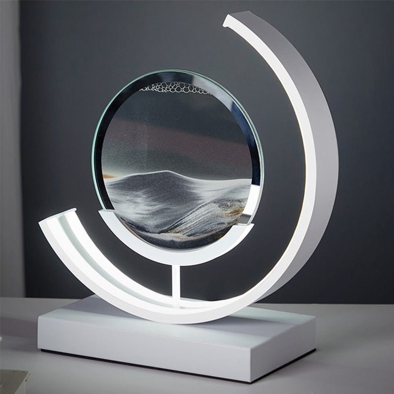 Deko LED Tischlampe | Moderne Designer Lampe | Sandbild zum Drehen | SandScape