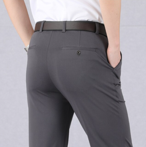 Herren Business-Casual Hose mit Stretchbund | Knitterarm, elastisch & bequem für Büro, Reise und Alltag
