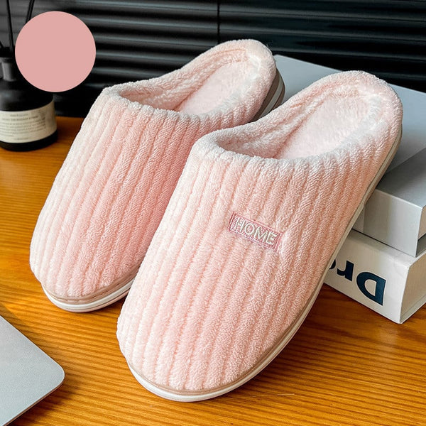 Warme Hausschuhe mit Plüschfutter | Rutschfeste Winter-Slipper | Bequeme Pantoffeln für Zuhause