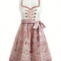 Damen Midi Dirndl mit Spitze & Schürze | Oktoberfest Trachtenkleid | DirndlGlanz
