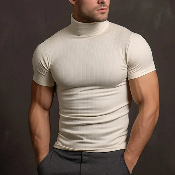 Herren Rollkragen-Shirt mit Stretch-Komfort | Atmungsaktiv & elastisch | Modernes Kurzarm-Freizeithemd