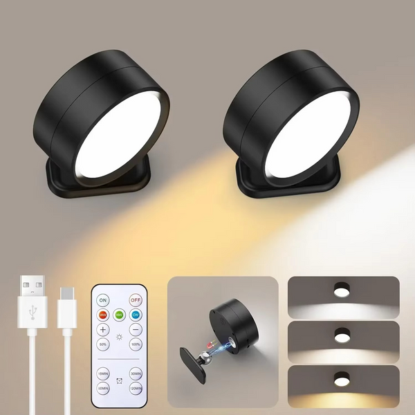 InstaGlow™ | Drehbare Touch-LED-Wandleuchte für kabellose Umgebungsbeleuchtung