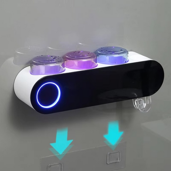 CleanVibe™ | Intelligenter UV-Sterilisator und Zahnpasta-Spender für die praktische Wandmontage