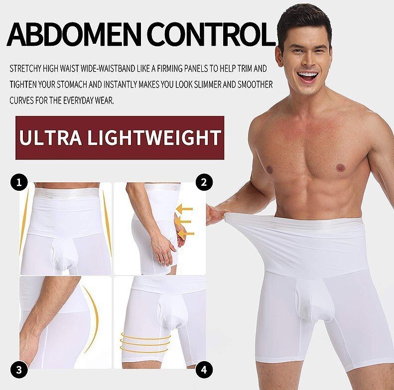 Herren Shapewear Shorts mit hoher Taille | Bauchkontrolle & formender Komfort | Unsichtbar unter Kleidung