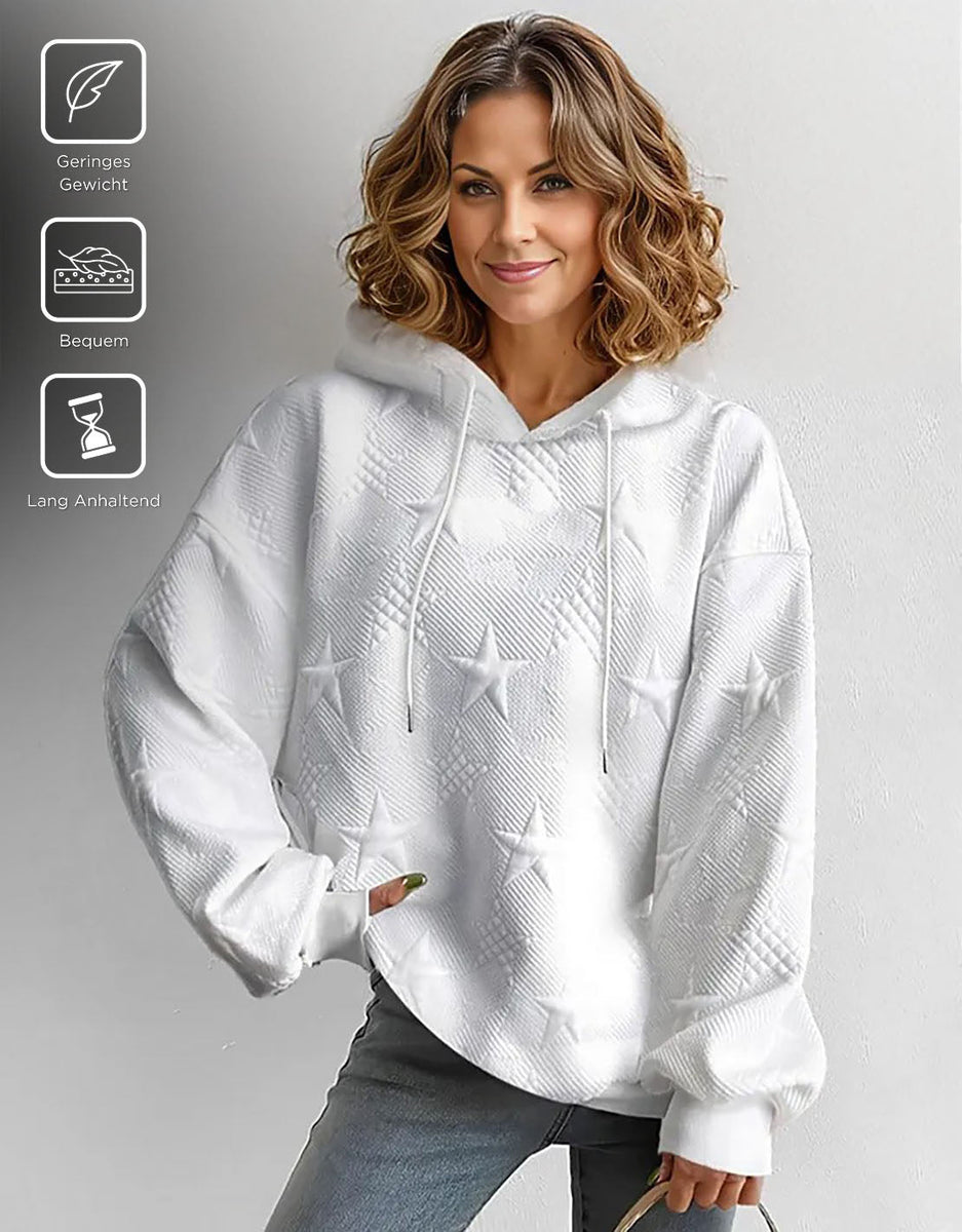 Koshy™ Einfarbiges weißes Sweatshirt mit langen Ärmeln
