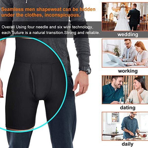 Herren Shapewear Shorts mit hoher Taille | Bauchkontrolle & formender Komfort | Unsichtbar unter Kleidung