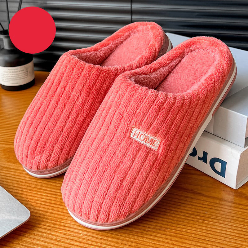 Warme Hausschuhe mit Plüschfutter | Rutschfeste Winter-Slipper | Bequeme Pantoffeln für Zuhause