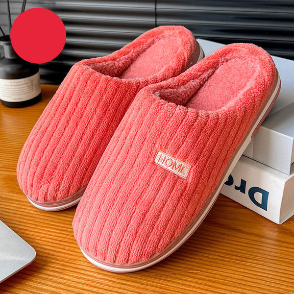 Warme Hausschuhe mit Plüschfutter | Rutschfeste Winter-Slipper | Bequeme Pantoffeln für Zuhause