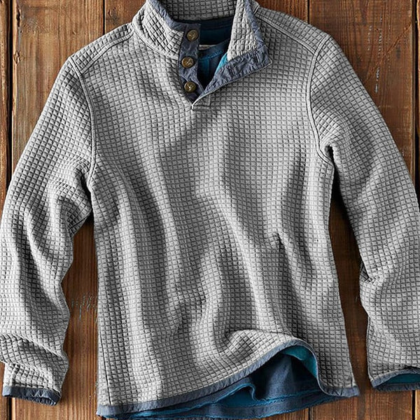 Herren Langarmshirt mit Stehkragen | Lockeres Freizeitshirt für Frühling & Herbst | Bequemer Casual-Pullover
