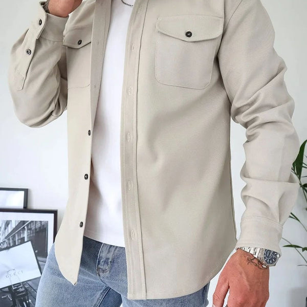 Herren Hemdjacke aus Baumwolle | Taillierter Schnitt mit Brusttaschen & Knopfleiste | Smart Casual